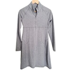 Soybu Adventure Dress Gray Long Sleeve Mock Neck Zipper Front Mini XS